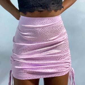 Purple silk scrunch skirt
